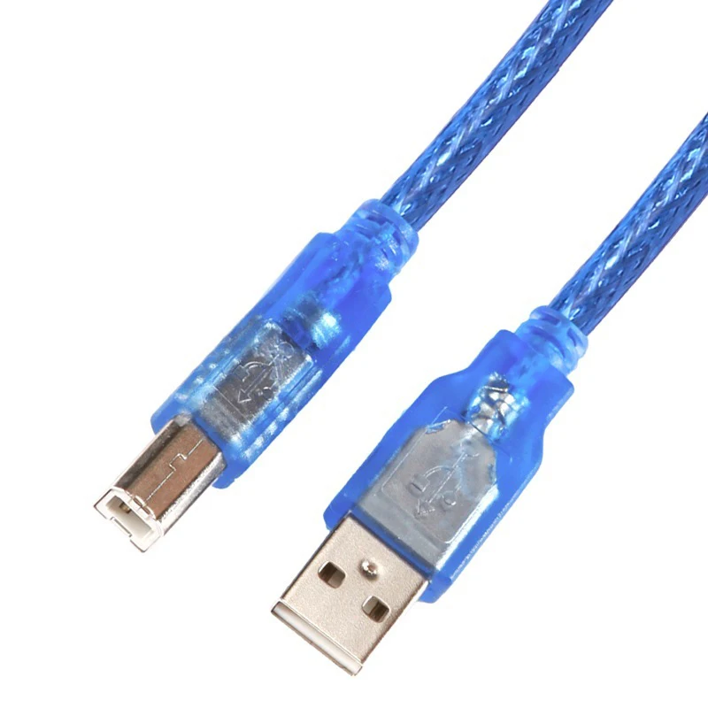 Синий прозрачный 1 5 м USB 2 0 кабель для принтера двойное экранирование тип A штекер