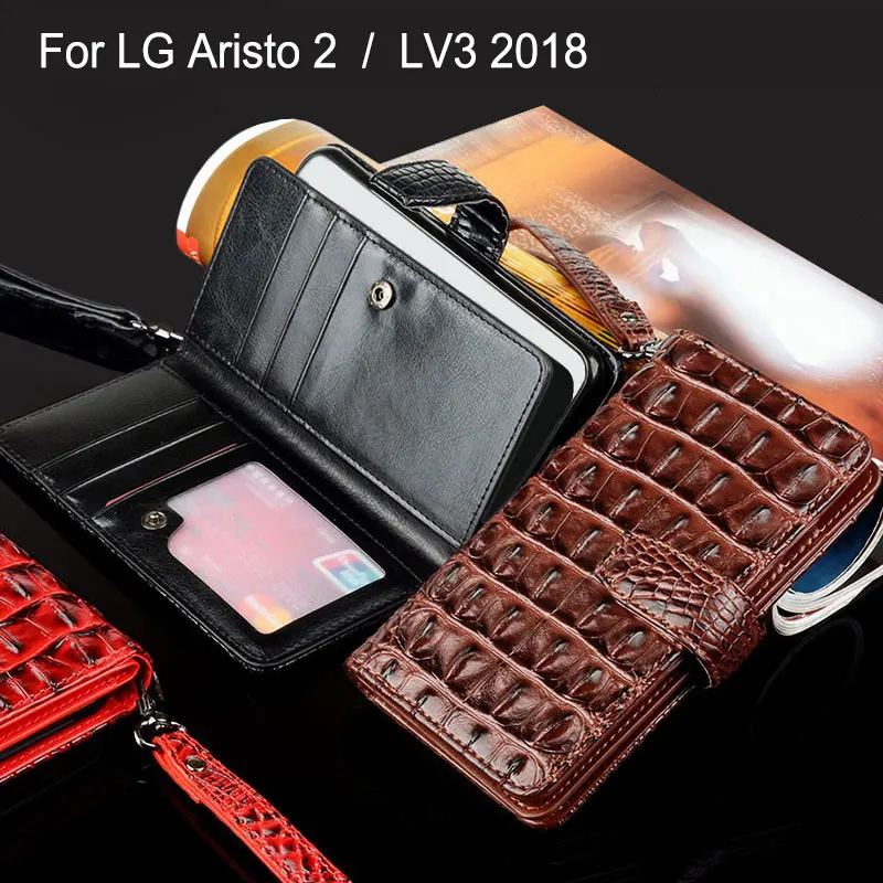Для LG Aristo 2 чехол Роскошный из крокодиловой змеиной кожи Флип Бизнес Стиль