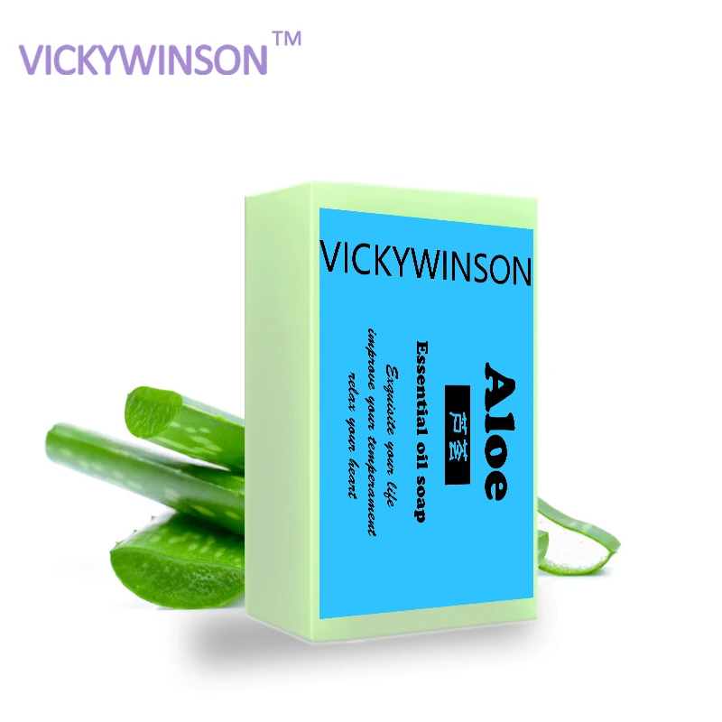 

VICKYWINSON Aloe Vera Handmade Soap Skin Whitening Soap Blackhead Remover Acne Treatment Face Wash Hair Care Bath Skin Care XZ4