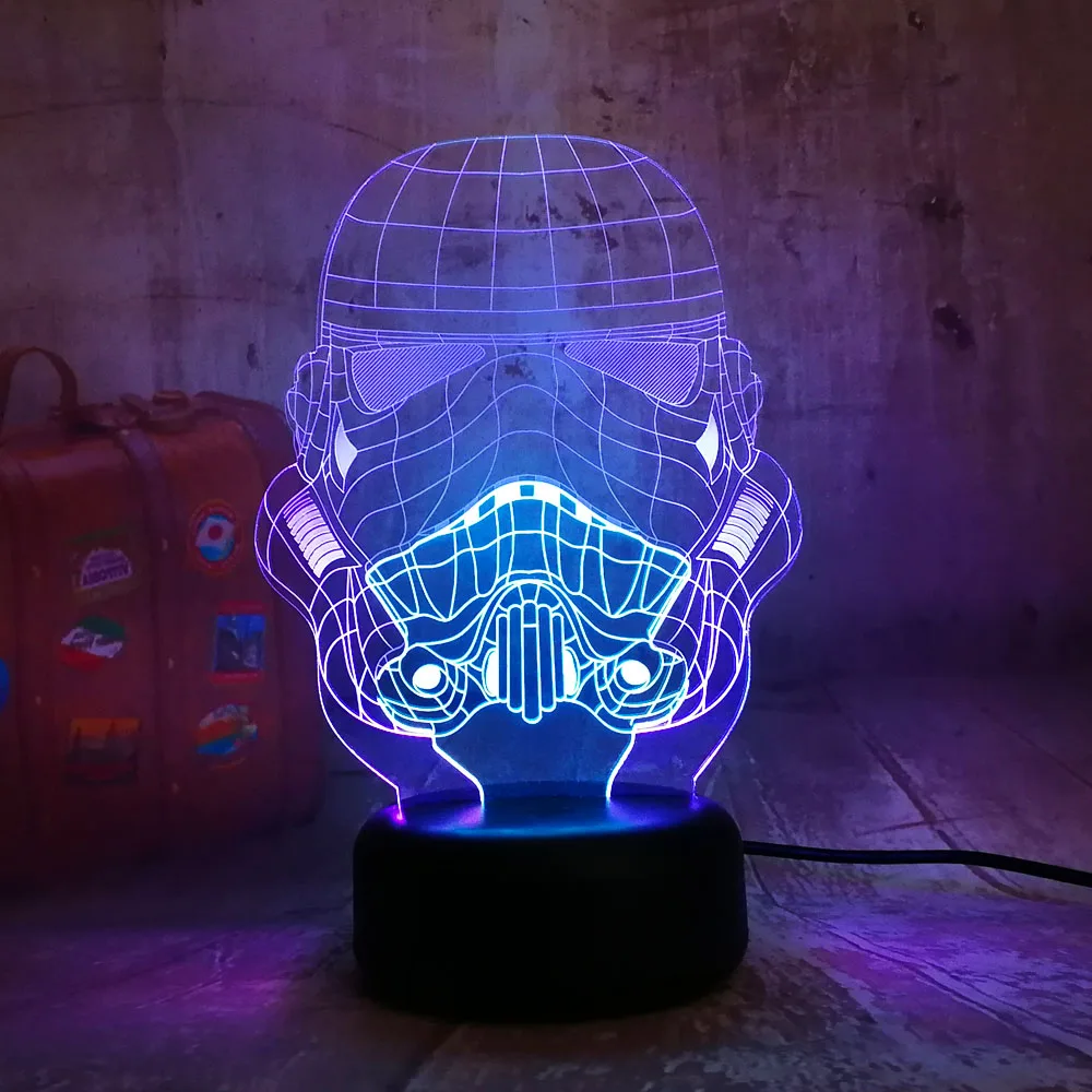 Крутой смешанный двойной цвет Звездные войны имперский 3D светодиодный Ночной