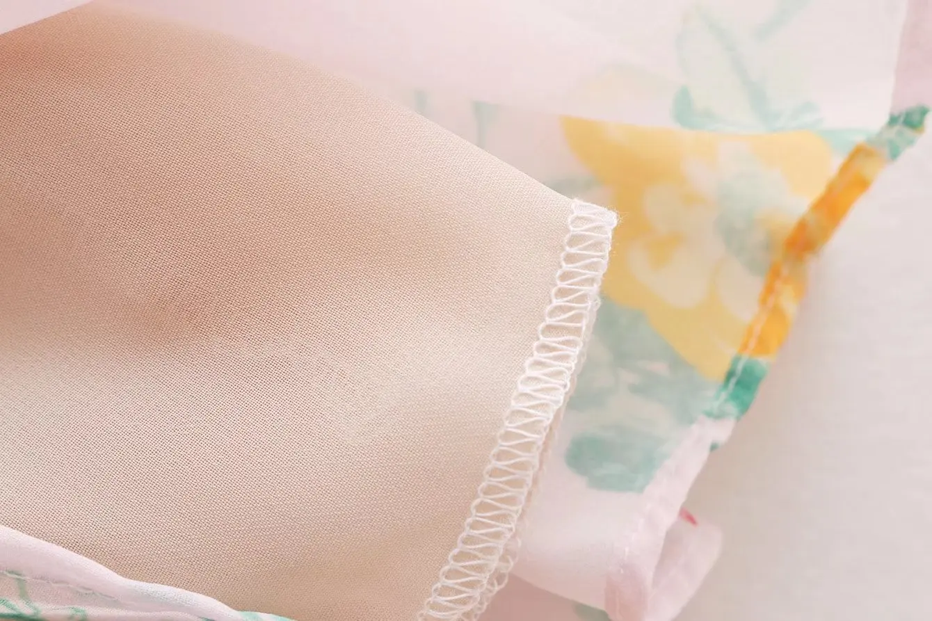 2018 летние Для женщин плиссированные широкие сложены декоративные низ Цветочный