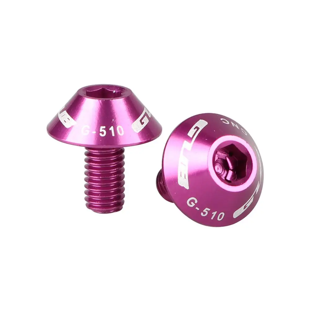 Purple 1 упаковка из 2 шт. GUB G-510 алюминиевый сплав держатель бутылки для воды винты 5*12 мм ультра-легкий металлический красочный велосипед Винт для руля - Цвет: Purple