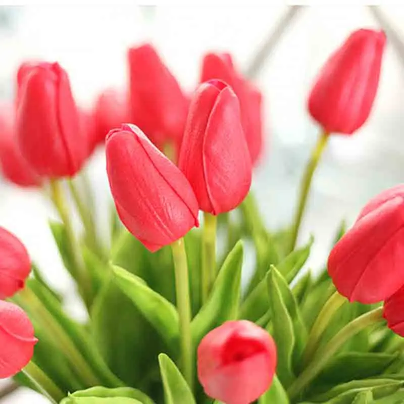 10 шт. искусственные цветы тюльпана для свадебного украшения с розовым сладким