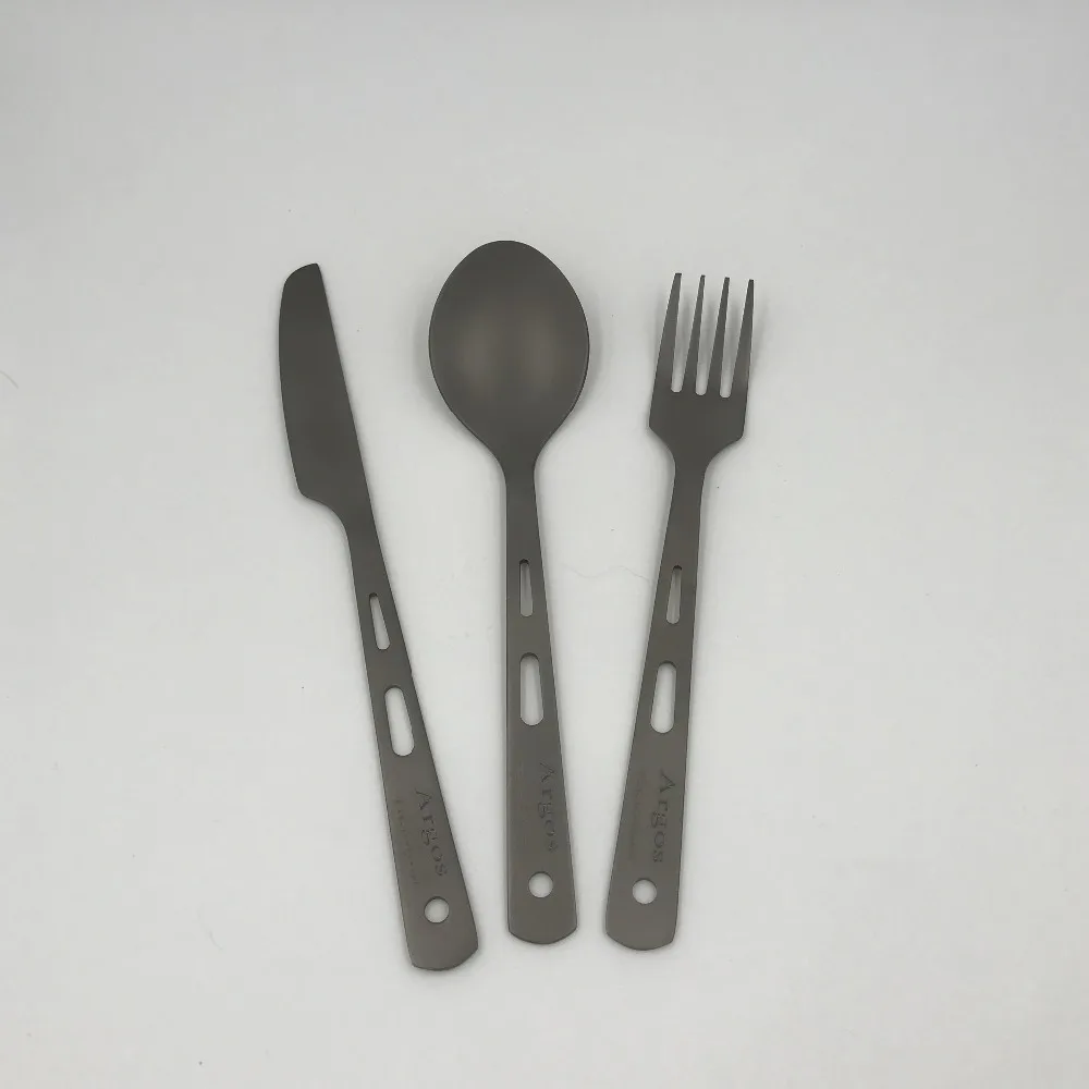 Аргос Titanium 3 piece набор столовых приборов открытый Urltra легкая посуда набор|fork and spoon