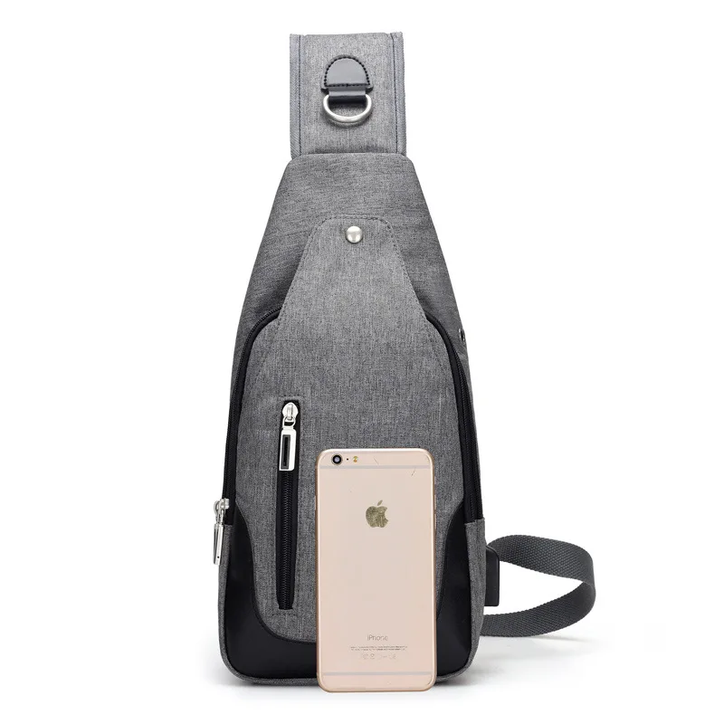 USB Мужская косая сумка для отдыха Оксфорд через плечо женская модная задняя