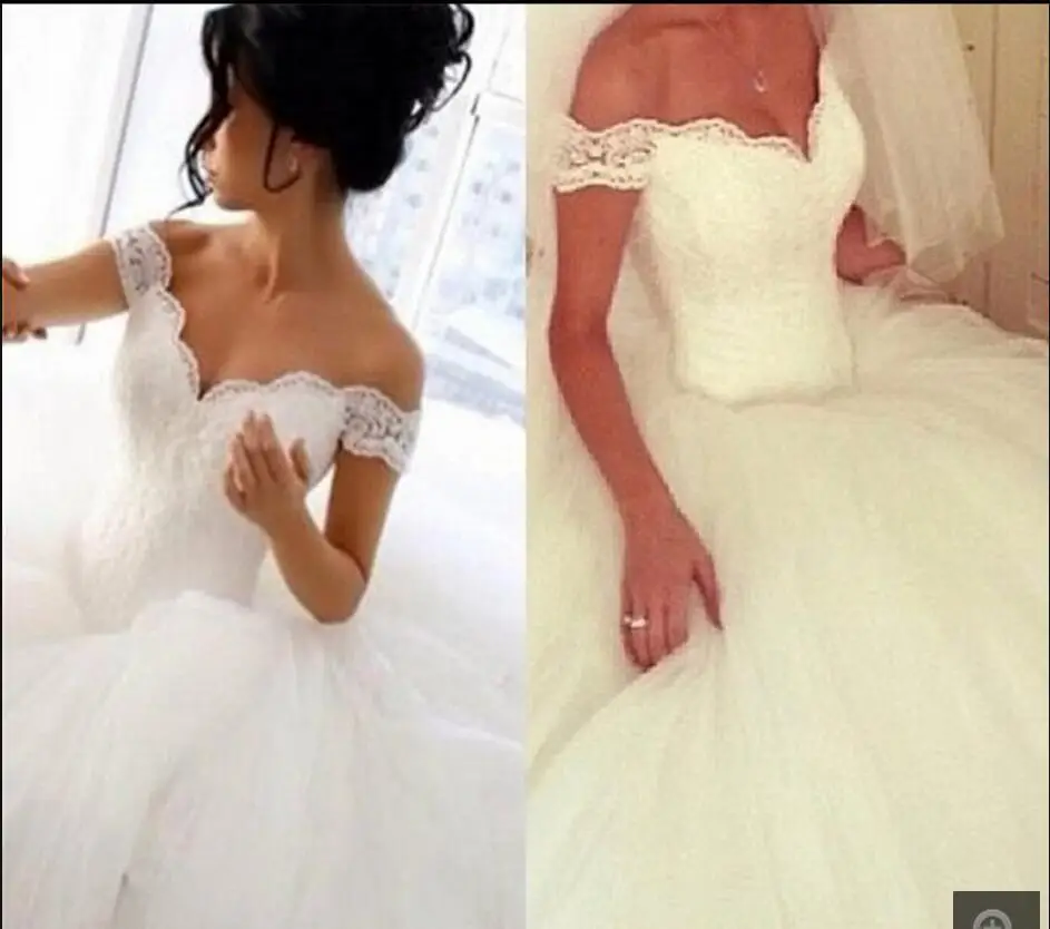 Vestidos De Novia/бальное платье с открытыми плечами свадебное кружевной аппликацией v