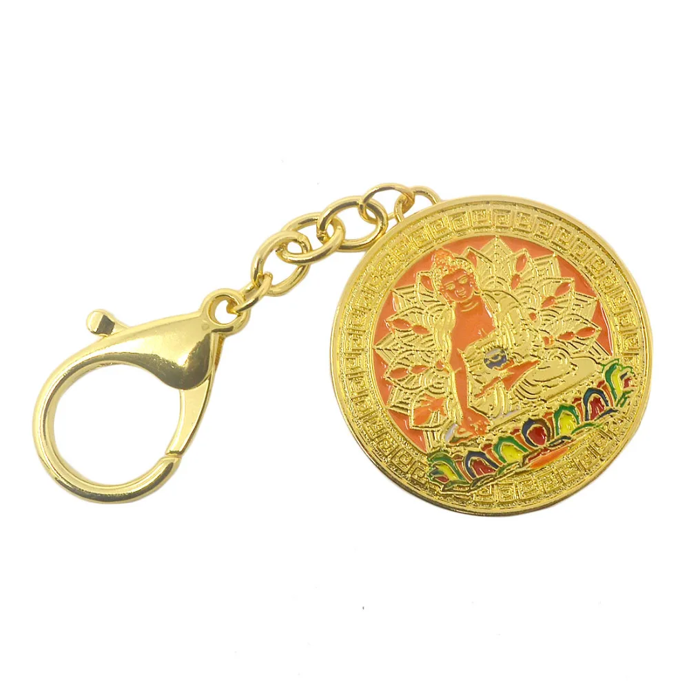 Feng Shui Ratnasambhava Buddha Pendant W Red String Bracelet W3689