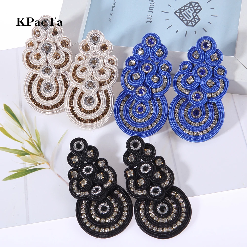 KPacTa новые модные большие серьги с подвесками ювелирные изделия хрустальные