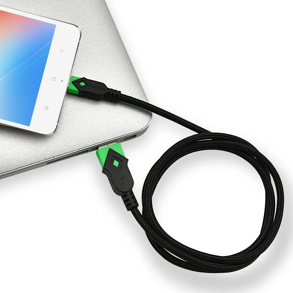 Micro USB 2 0 A кабель Foxsun нейлоновый Плетеный зарядный для Android шнур Samsung Kindle HTC Nexus LG Sony