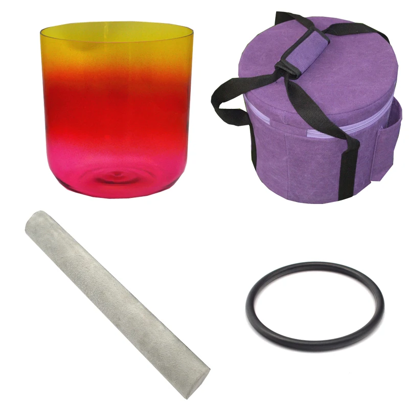 9 дюймовые кварцевые хрустальные поющие чаши с красочным светом Customizabl Rainbow Note