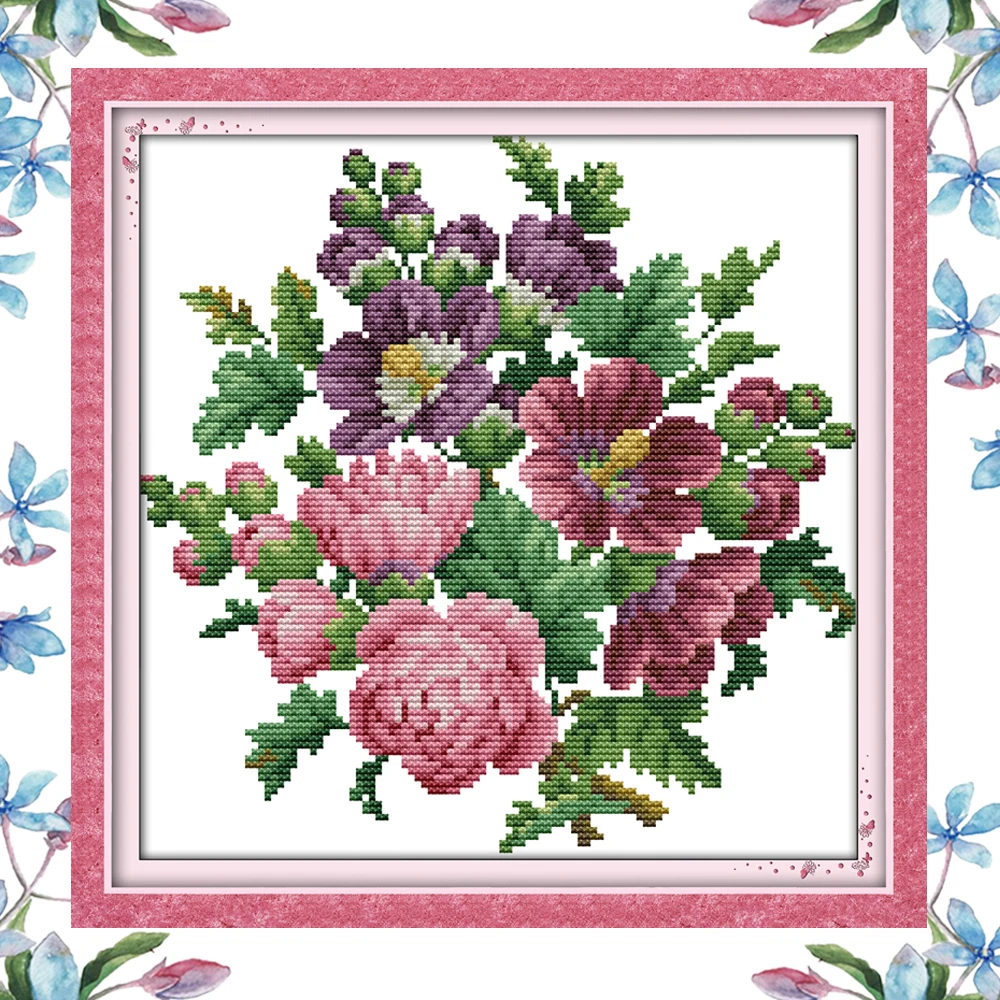 NKF Blossom vase flower style needlework embroidery designs handcraft Chinese cross stitch patterns for home decoration | Дом и сад