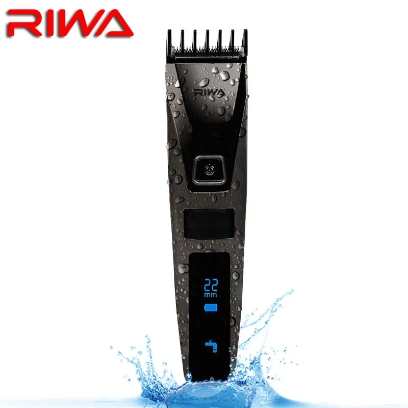 RIWA Водонепроницаемый машинка для стрижки волос в ЖК дисплей Дисплей Для мужчин