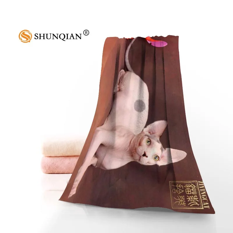 

Hot Custom hairless cat Towel Printed Cotton Face Bath Towels Microfiber Fabric For Kids Men Women Shower Towels