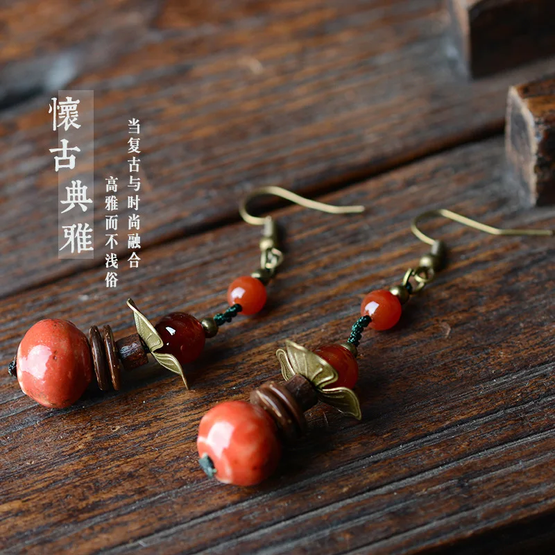 Красивые элегантные искусственные милые красные керамические бусины в горошек с