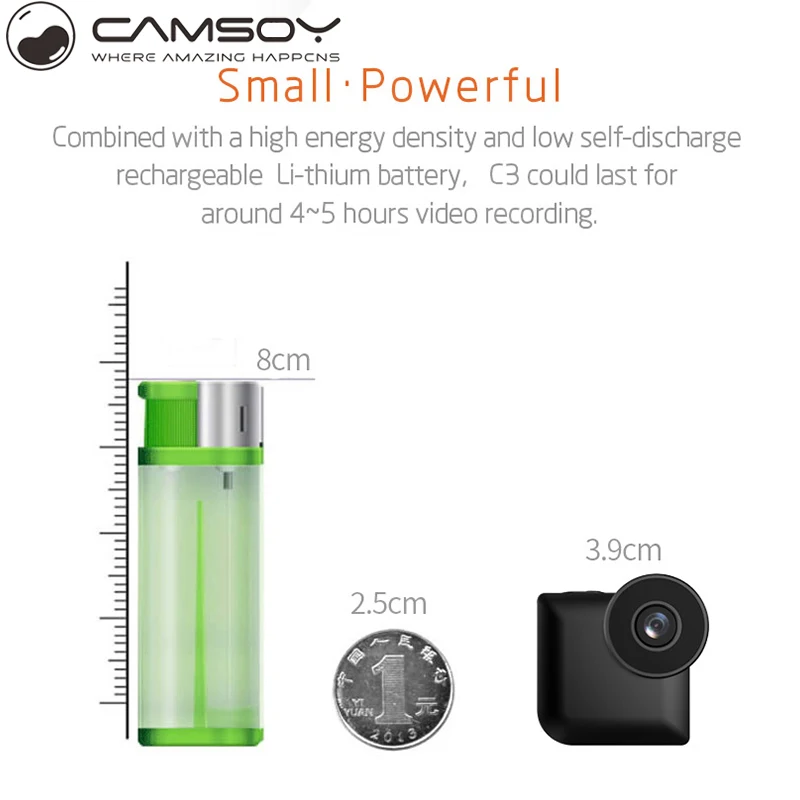 Мини камера C3 HD 720P с ночным видением микро видеокамера эндоскоп Wi Fi ip камера|mini