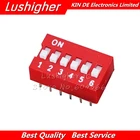 10 шт. DIP переключатель 6-битный путь 2,54 мм переключатель Красный защелкивающийся переключатель 6P 6-контактный