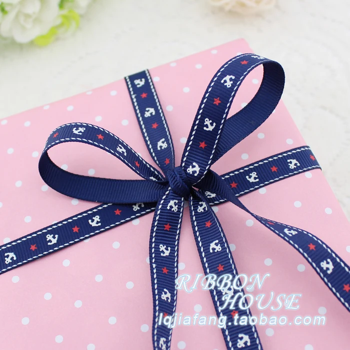 Горячая Распродажа 9 мм Односторонняя печатная морская якорная корсажная лента