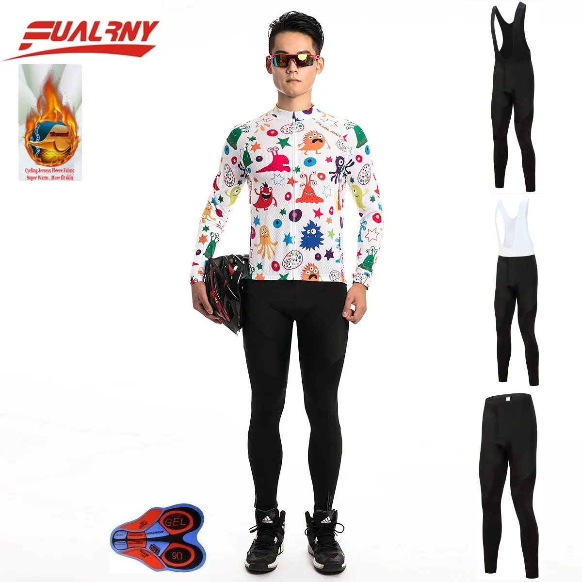 2019 команда fualrny с длинным рукавом Ropa Ciclismo Велоспорт Джерси наборы 9D/Зимняя Теплая