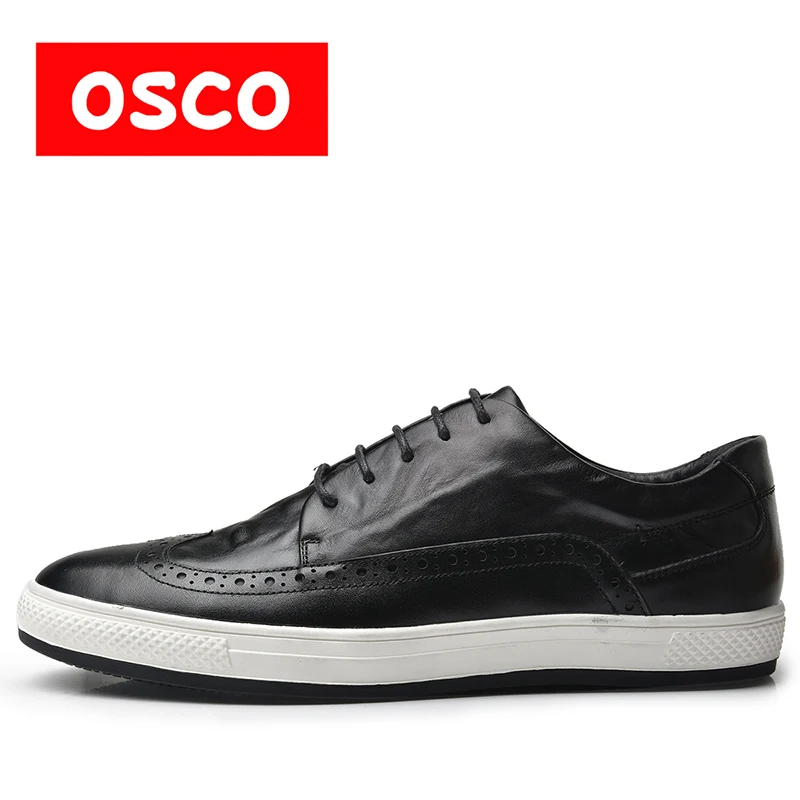 OSCO/зимняя мужская обувь с перфорацией типа броги Повседневная Деловая из