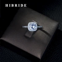 hibride luxury brand womens engagement jewelry square shaped cubic zirconia stone finger rings for ladies gift r 11