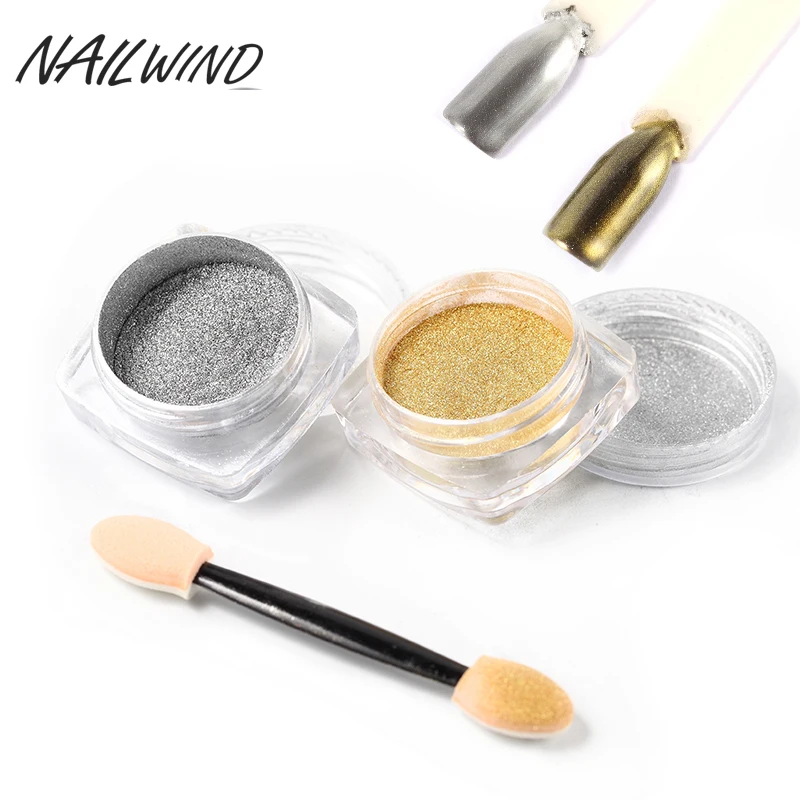 Новый Золотой и серебристый Блестящий зеркальный эффект для ногтей пигмент с