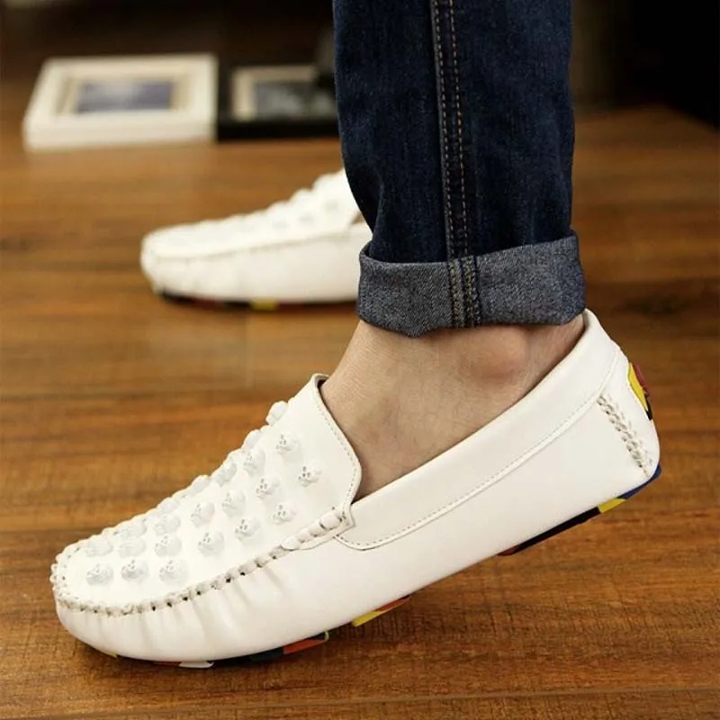 Из искусственной кожи мужская кожаная обувь летние дышащие мужские лоферы