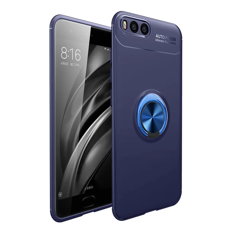 Модный чехол с полной защитой для Xiaomi Mi6 Mi5 6X MAX2 MIX2 MIX2S магнитным кольцом и