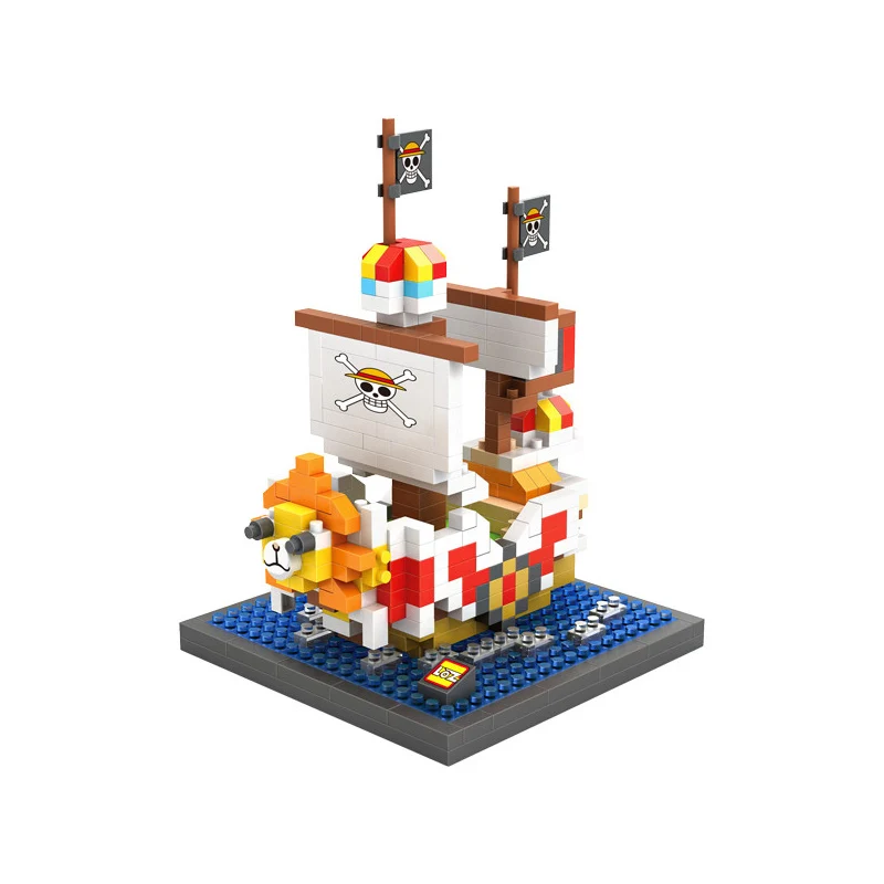 9829 no box LOZ Block one piece строительные блоки Going Merry пиратский корабль солнечный корабль кирпичи фигурка сборка лоз мини-блоки Набор игрушек 9828 9829 - Цвет: 9829 no box