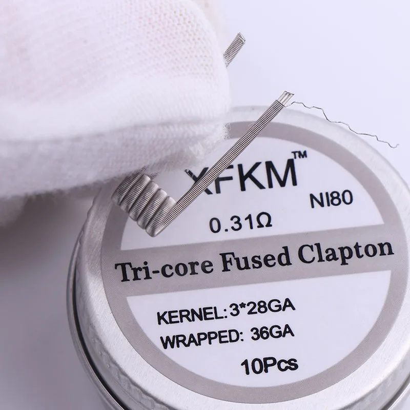 3xin 031 XFKM NI80 высокая плотность Clapton готовые катушки для электронной сигареты RDA RTA RBA атомайзер мод нагревательный провод - Цвет: 3xin 031