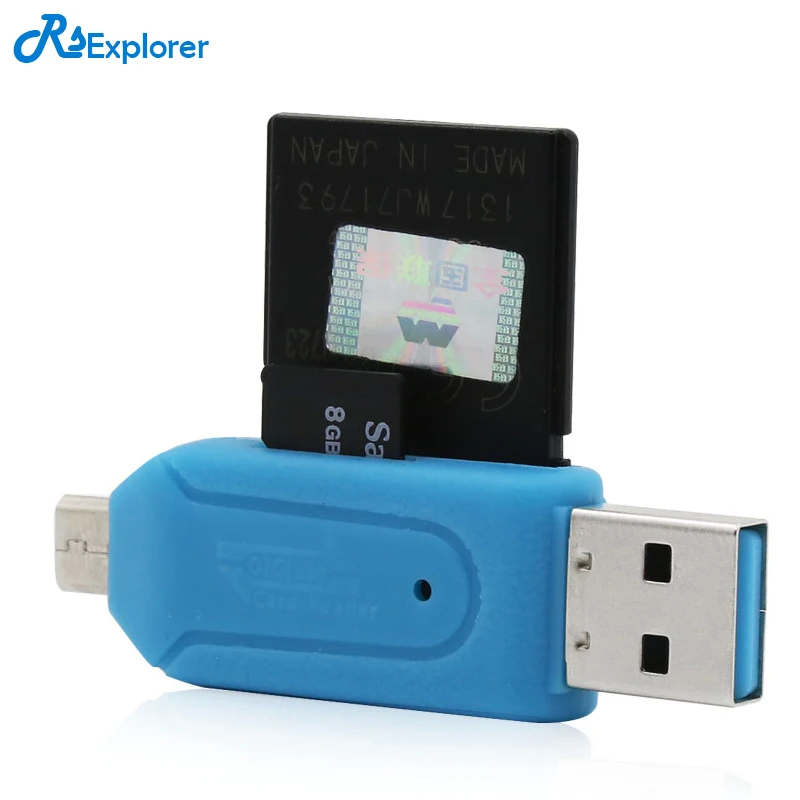RSExplorer 2 в 1 Micro USB OTG кардридер Универсальный TF/SD телефон удлинитель переходник