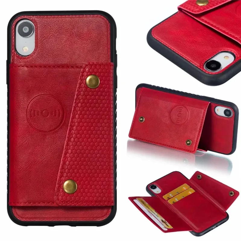 Винтажный Магнитный чехол-кошелек из искусственной кожи для iPhone 6 6s X 7 8 Plus XS Max XR