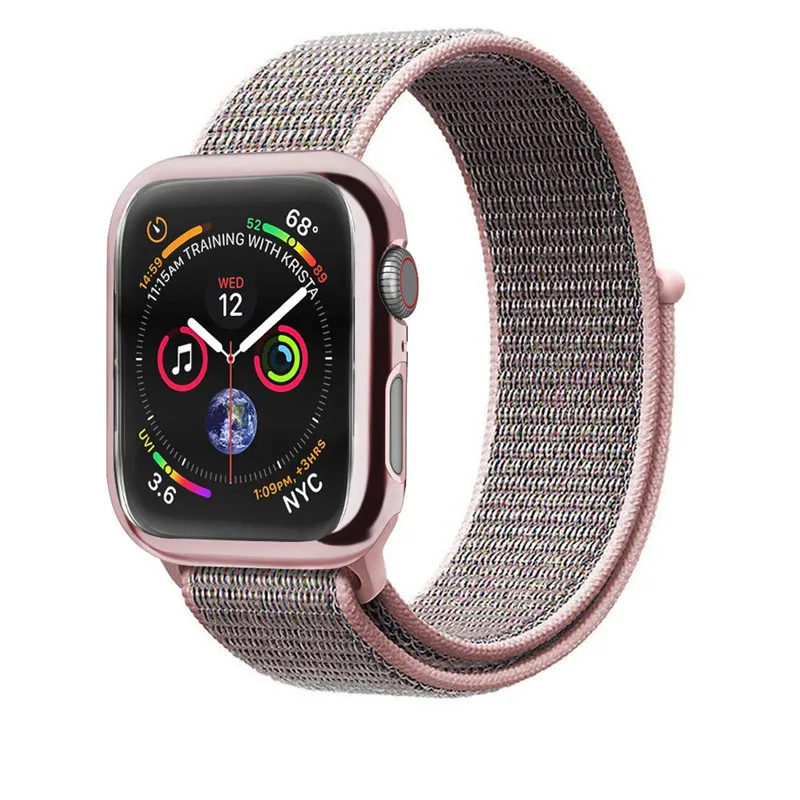 Silt Нейлоновая петля, ремешок для Apple Watch, ремешок 44/42/40/38 мм Спортивная дышащая correa в едином положении во время занятий легкой атлетикой, браслет на запястье для наручных часов Iwatch, 4/3/2/1 аксессуары - Цвет ремешка: Silt
