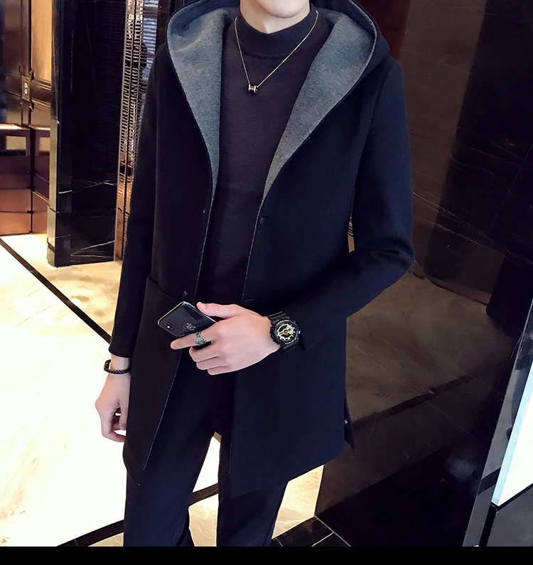 Тренч Новое поступление Англия Стиль Slim Fit Высокое Качество Ветровка Осень Популярные Для мужчин Тренч