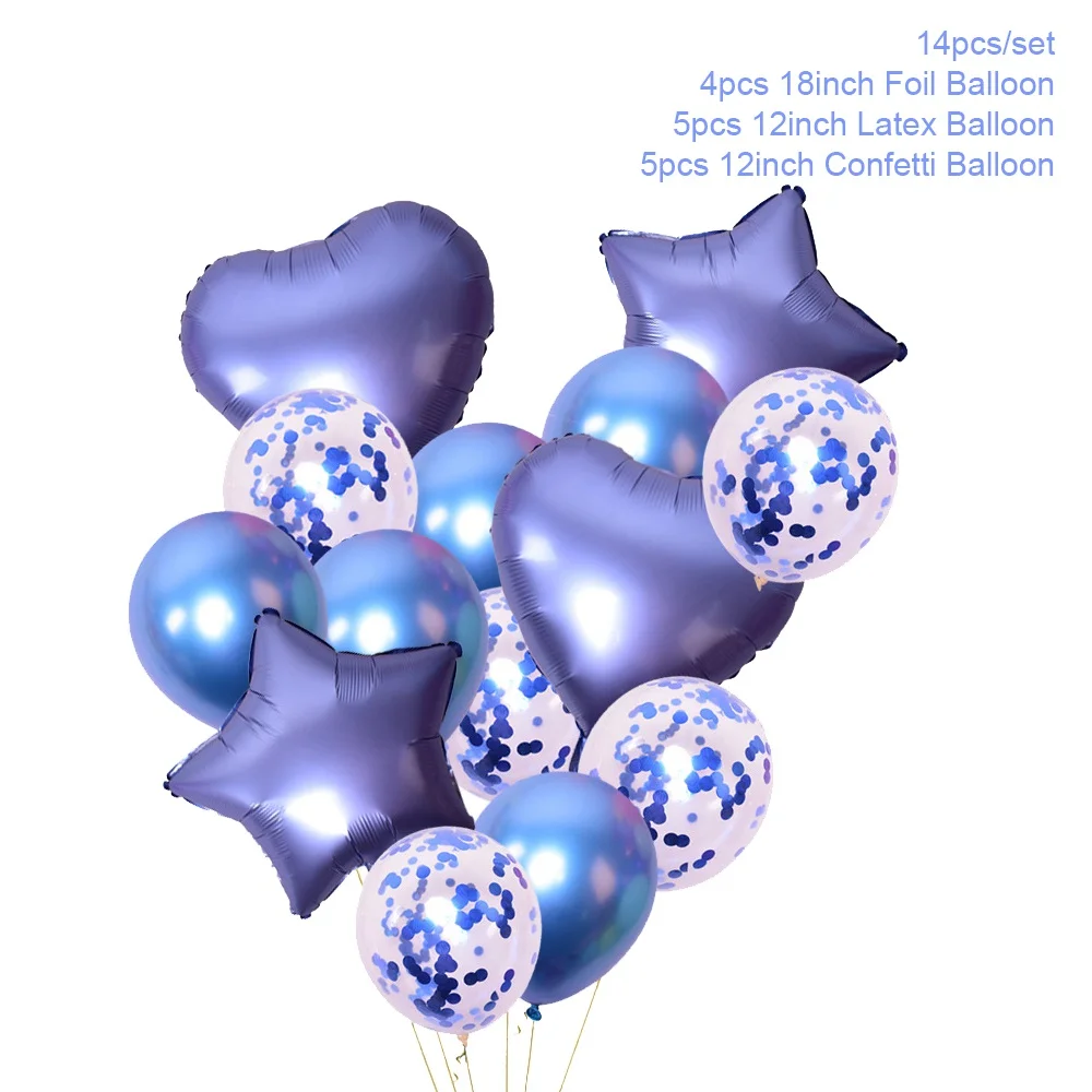metal balloon set 4 QIFU 10 шт Металлические Шары с днем рождения шар на день рождения украшения Детские шары воздушный шар балон Гелиевый шар - Цвет: metal balloon set 4