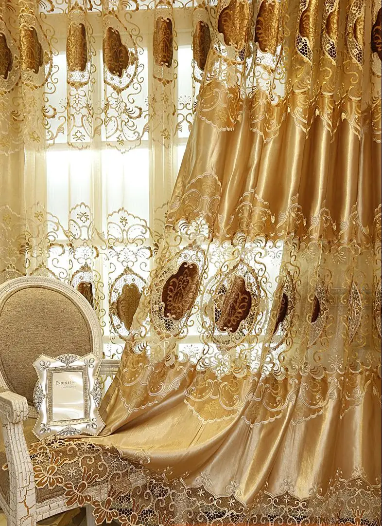 Шторы из шелковой ткани для домашнего интерьера водорастворимые вышитые