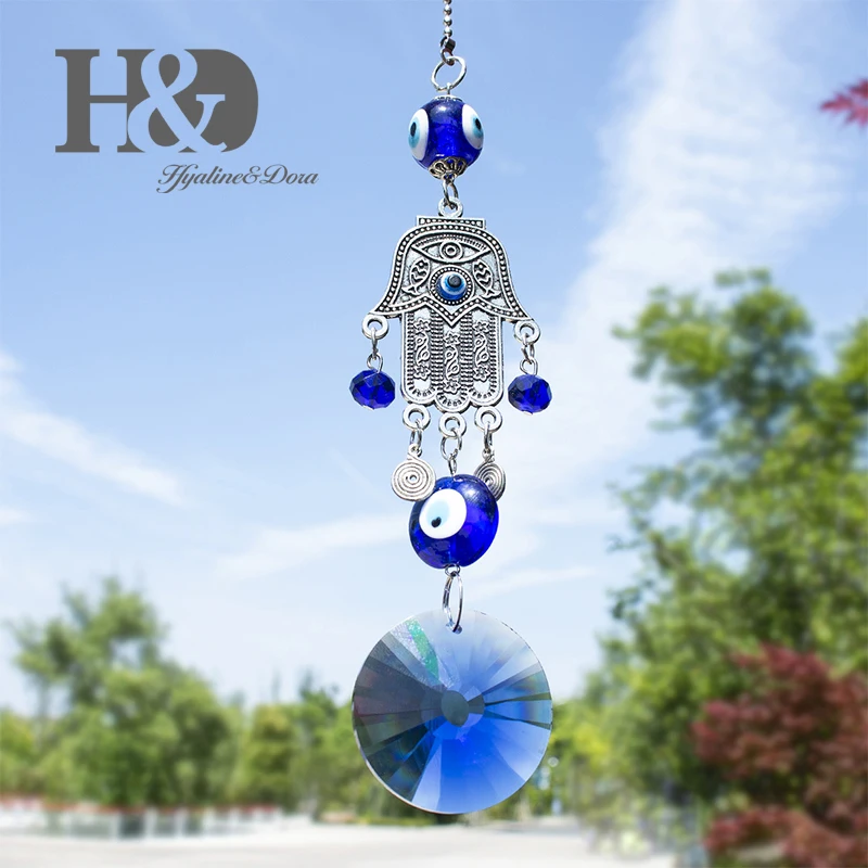 H & D Blue Evil Eye (Nazar) с хамсой ручной подвесной декоративный амулет настенный домашний
