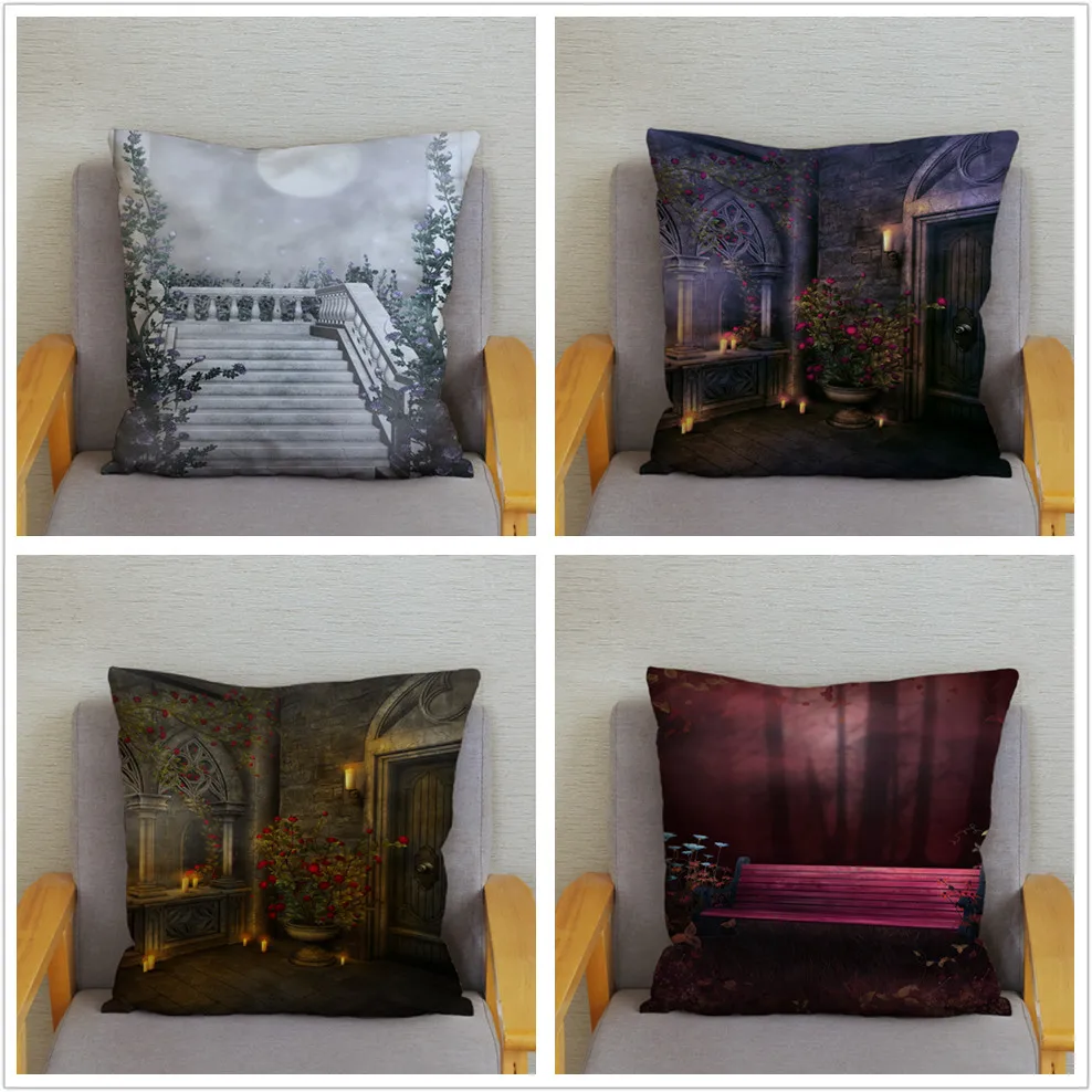 Готический Magic живописный чехол для подушки с принтом супер мягкие короткие