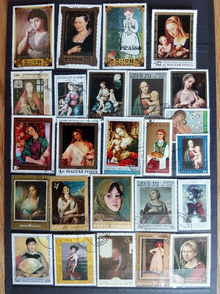 Лот 200 шт. всемирно известный оригинальная живописная марки с почтовые расходы