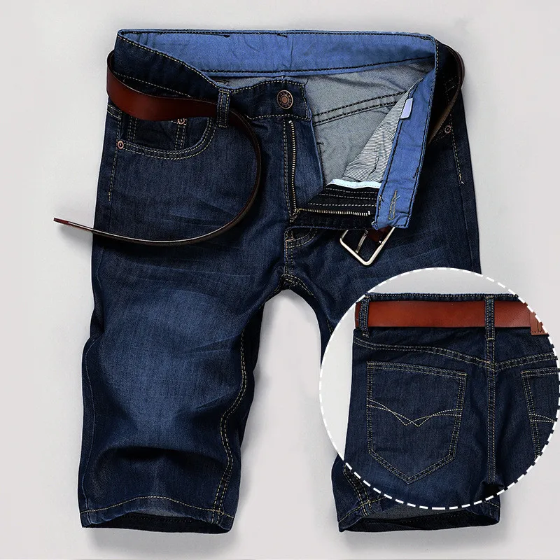Джинсовые шорты мужские летние повседневные Простые однотонные прямые больших