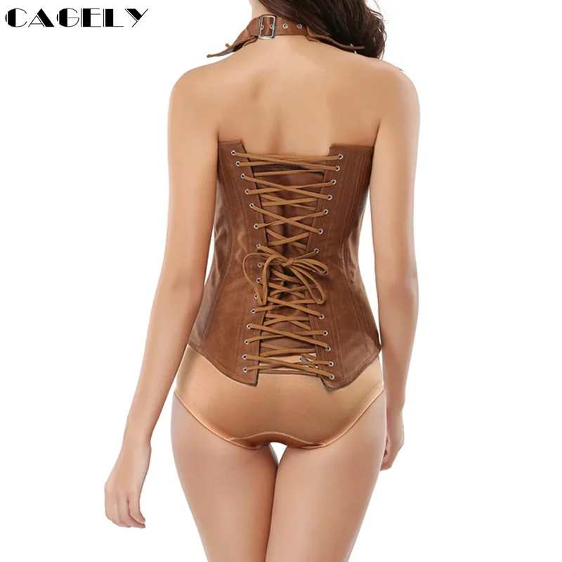 Корсет в стиле стимпанк куртка на молнии пальто без рукавов панк со стальными