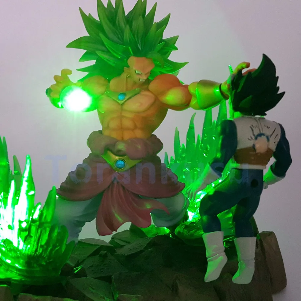 Dragon Ball Z фигурка Broly VS Vegeta Fighting DIY светодиодный набор Супер Saiyan Broli дисплей Модель игрушки Dragon Ball Super DIY197