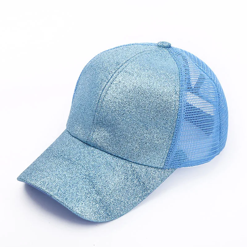 Женская кепка для бега с блестящим хвостом Snapback летняя сетчатая Кепка