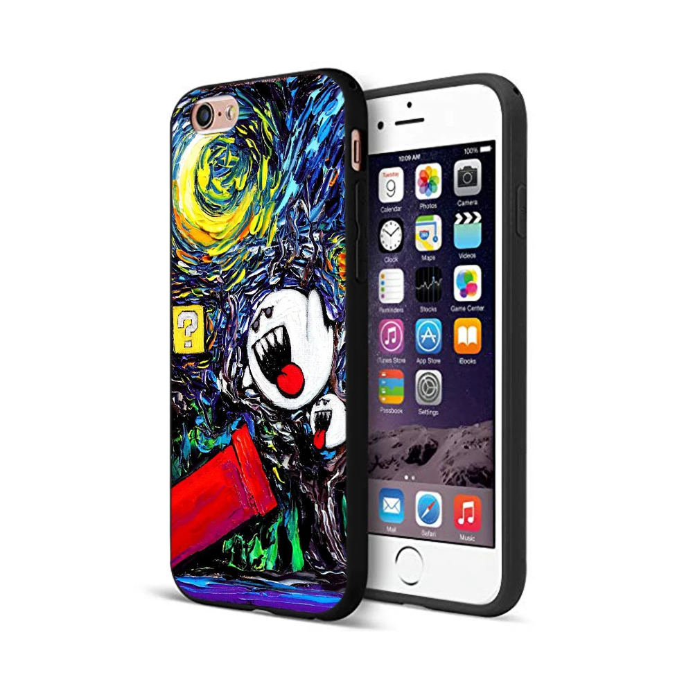 Черный чехол из ТПУ для iphone 5 5s se 6 6s 7 8 plus x 10 силиконовый XR XS 11 pro MAX Ван Гога звездная