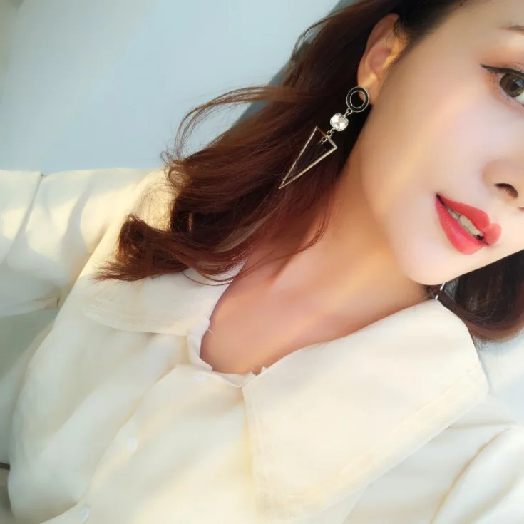 Fashion statement earrings 2018 triangle Geometric For Women Hanging Dangle Earrings Black Drop Earing modern Jewelry | Украшения и