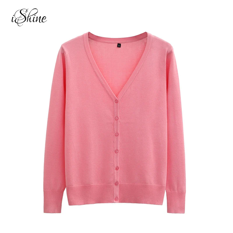 Женский длинный рукав вязаный кардиган куртка 2017 Новый v-образный вырез женский