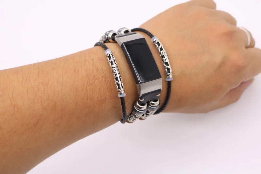 Ретро Браслет с кожаным ремешком для Fitbit Charge 3 Band Замена часов Ремешок для Fitbit Charge 3 Смарт ремешок аксессуары