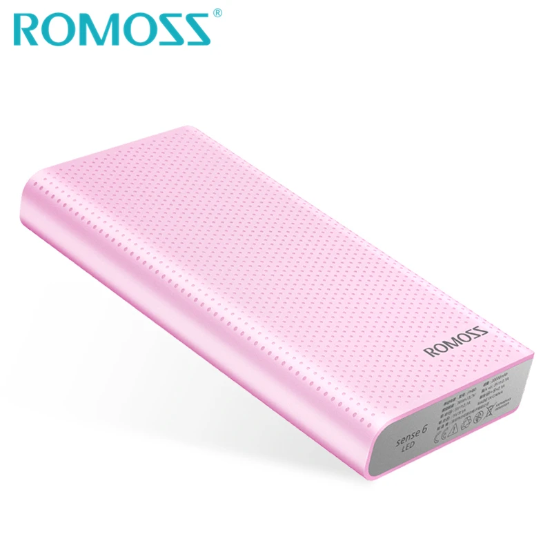 ROMOSS power bank 20000mAh Sense6 светодиодный резервный аккумулятор 18650 power Bank Box Внешнее зарядное устройство для телефона со скрытым светодиодный