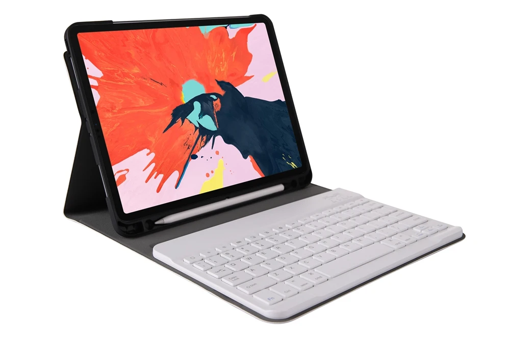 Для iPad Pro 11 тонкий смарт стенд из искусственной кожи чехол с Apple карандаш держатель+ Съемная Беспроводная Bluetooth клавиатура
