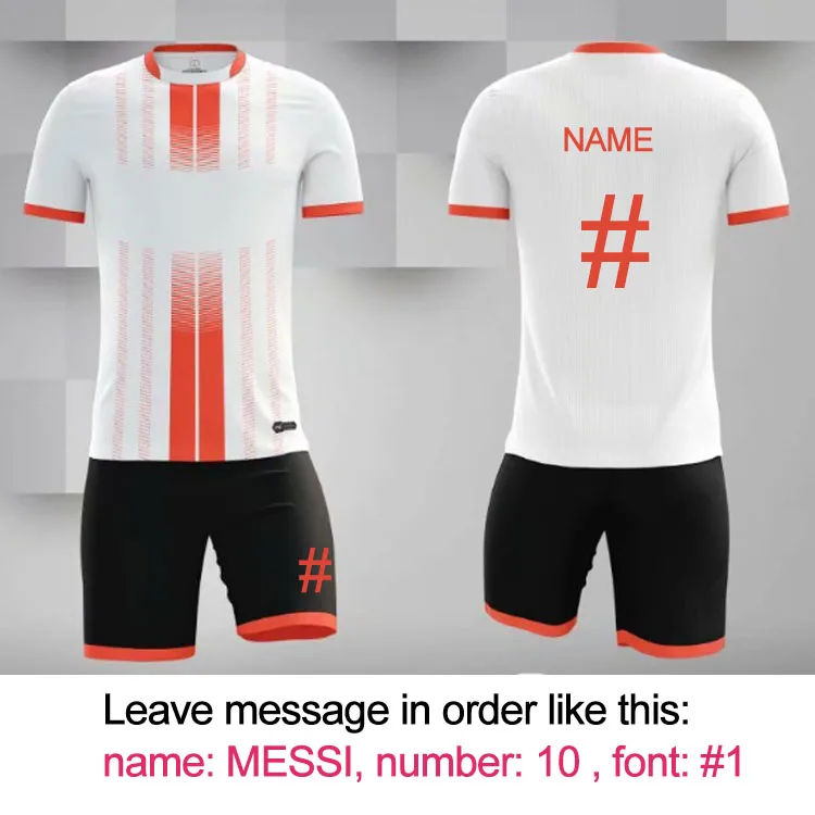 name and number Набор футболок для футбола на заказ, мужская форма для футбольной команды, комплект для мальчиков, детский костюм с принтом «сделай сам», футболка с короткими рукавами, спортивная одежда для фитнеса - Цвет: name and number