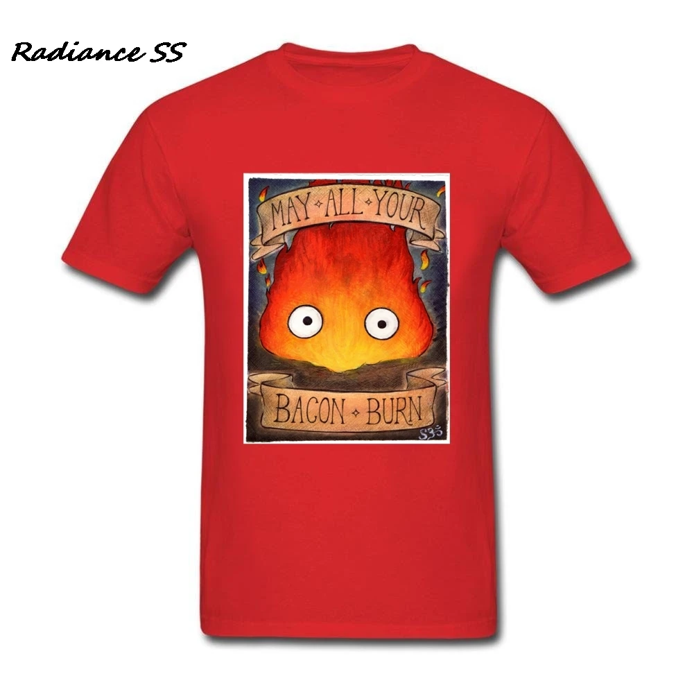 Роскошная брендовая мужская футболка на заказ студийная Ghibli CALCIFER топы с